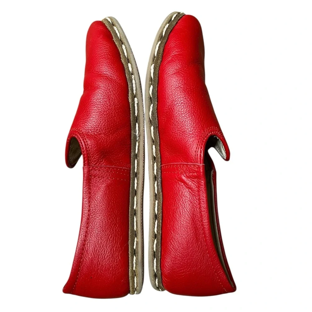 Sabah Felli Red Leather Slip-On Shoes Women’s Size 37 (US 6-6.5) Retail $210 - Picture 10 of 13